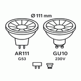 LED Leuchtmittel ES111 / AR111